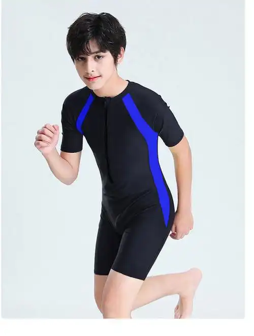 儿童连体泳衣可爱速干透气中男童女童宝宝温泉游泳训练泳装套装