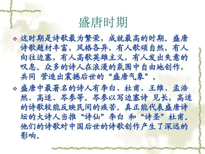 唐朝著名诗人简介ppt