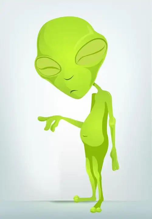 搞笑外星人,卡通字符有趣的外国人.矢量插画.