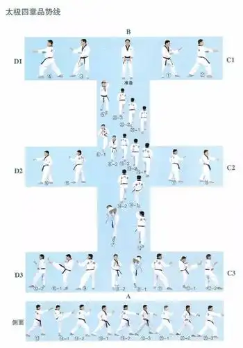 跆拳道品势教学之太极四章分解图