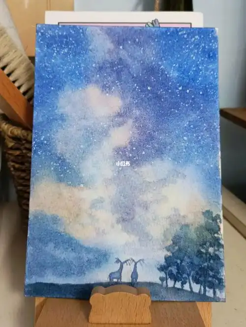 网上随便找了个免费教程跟练,第二节是画星空…顺便消耗一下买的粗纹