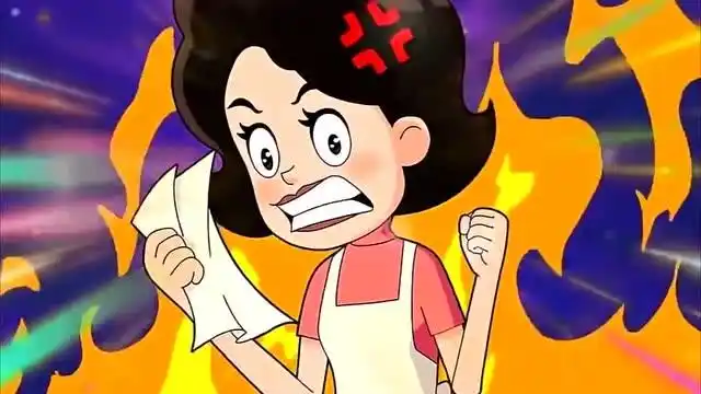 大头儿子说围裙妈妈整天唠唠叨叨,围裙妈妈很生气