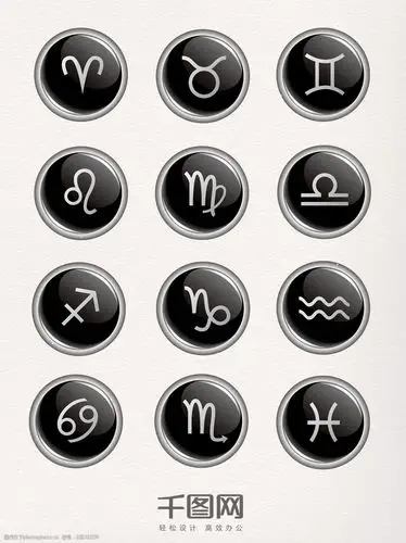 黑色圆形十二星座图标