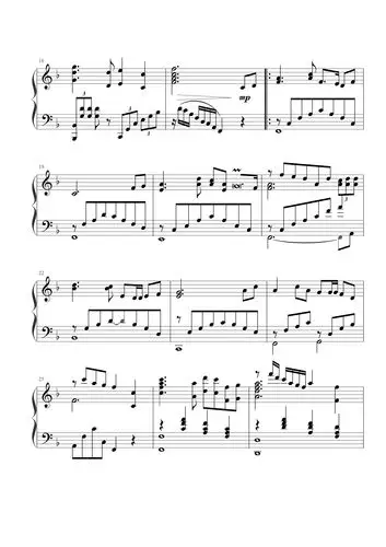 钢琴谱我爱你中国钢琴独奏谱五线谱