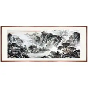 小八尺纯手绘山水国画真迹原稿水墨原作巨幅办公室横幅客厅挂画