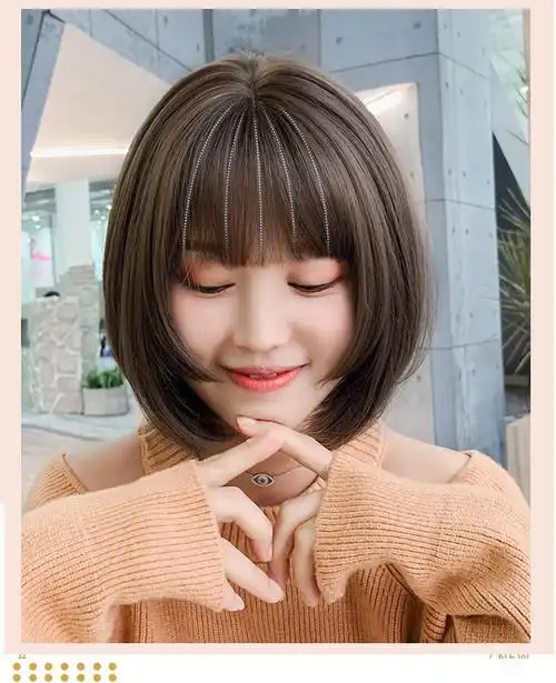 假发女短发日系姬发式波波头空气刘海假发高温丝头套