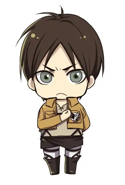 求进击的巨人 艾伦 敬礼 正面 全身图