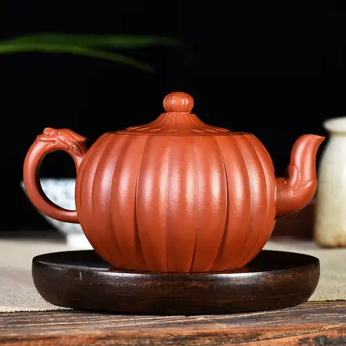 宜兴正宗紫砂壶国工名家纯全手工原矿朱泥筋囊纹茶壶