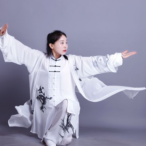 新款太极服彩绘武演出服男女女款气功表演飘逸太极服