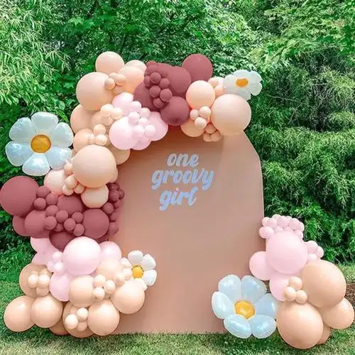 复古系雏菊气球链花环组合套装生日派对婚庆装饰布置雏菊气球链