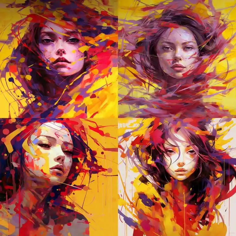 夏日艳阳下的抽象表现主义女生头像壁纸