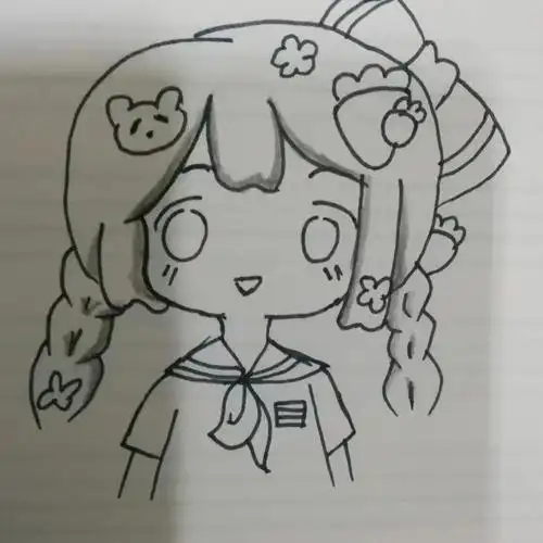 麻花辫小公主简笔画