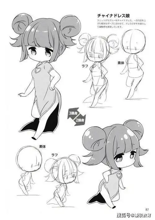 教程怎样画漫画二次元q版人设造型专业绘画教程与素材