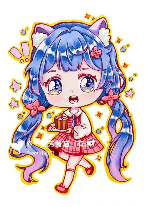 q版动漫可爱女生马克笔绘画分享