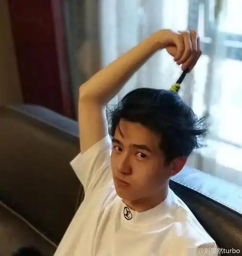 刘昊然头扎小辫显俏皮 卖萌自侃"发芽了"
