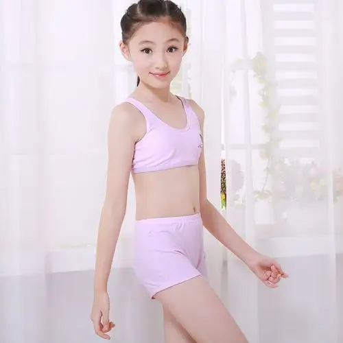 小学生少女内衣女童发育期纯棉女童春夏背心儿童文胸抹胸内裤套装