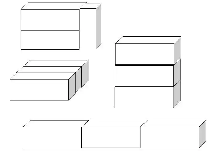 将3个同样的长方体(如图所示)拼成一个大长方体,你有几种不同的拼法?
