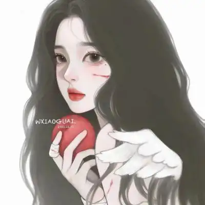 彩色手绘女生头像大气,温柔难防热情被燃尽