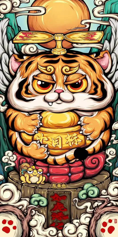 壬寅虎年国潮手机壁纸