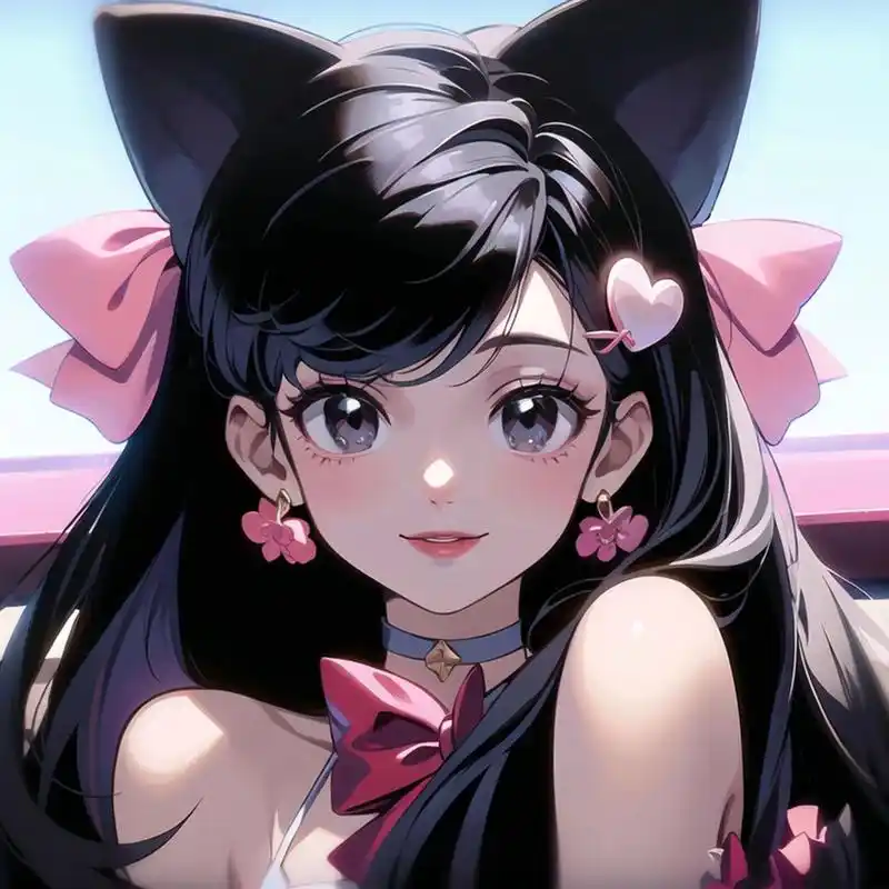 甜酷猫耳头像–旧漫画风