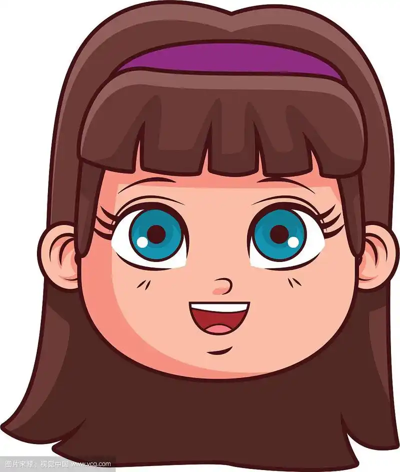 可爱的女孩脸卡通