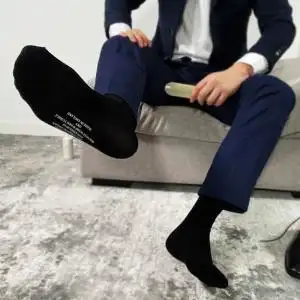 凹凸先生商务男袜夏季薄款黑袜子中筒素面吸汗速干尼龙男袜中筒袜