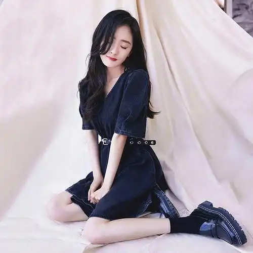 幂式穿搭之牛仔裙杨幂穿搭