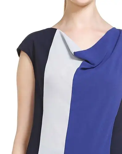 女款藏蓝/深蓝色时尚荡领盖肩袖上衣