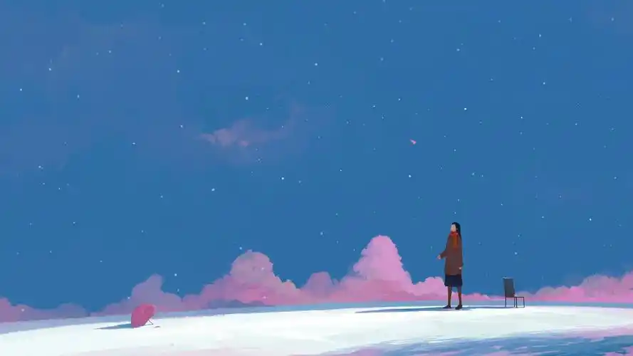 治愈系简约意境手绘插画桌面壁纸_风格壁纸_壁纸下载_美桌网