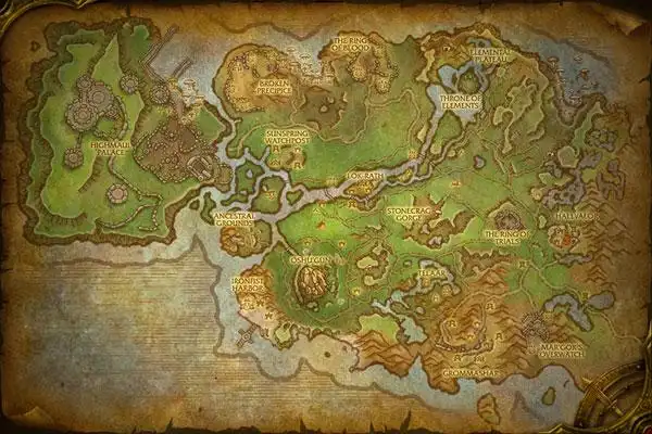 魔兽世界60德拉诺之王纳格兰地图预览