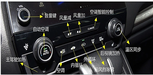本田缤智中控按钮图解缤智车内按键功能说明