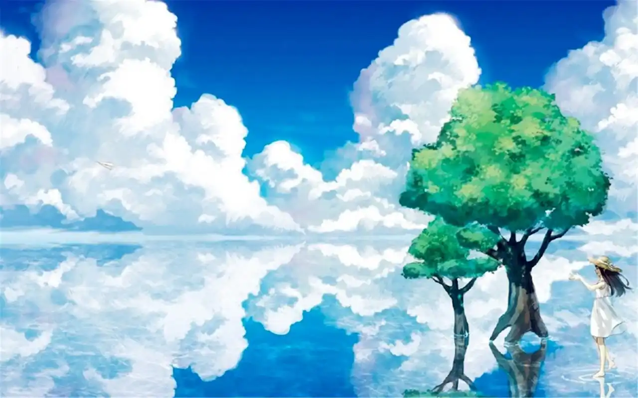 动漫迷最爱的卡通动漫天空背景素材图片电脑桌面壁纸1