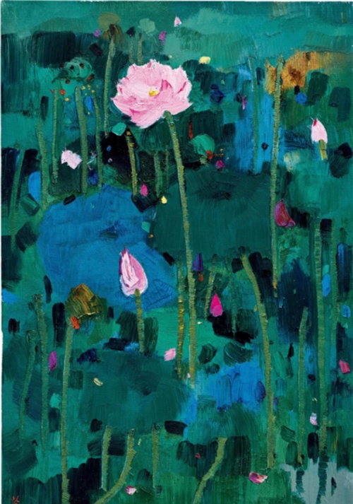 大师吴冠中的荷花柔美醉狂却独具烈性之风骨