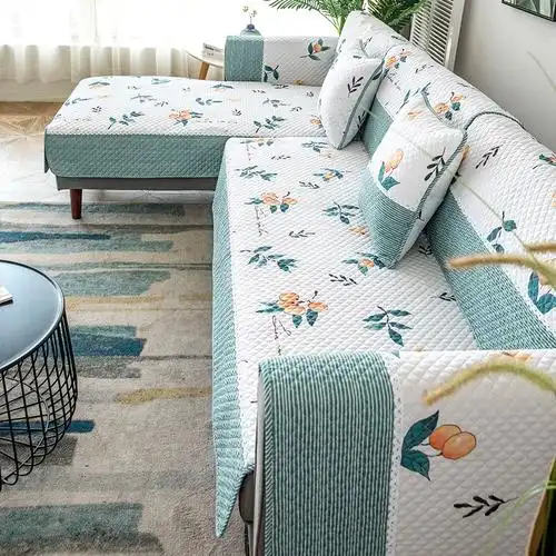 纯棉沙发垫北欧简约现代四季通用全棉防滑真皮定制全包沙发套罩巾