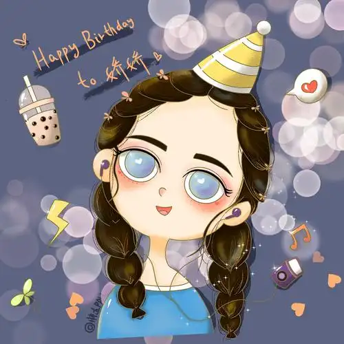 可爱风格生日头像贺图