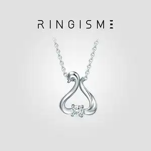 周大福ringism优雅天鹅18k金钻石吊坠女eau25精致