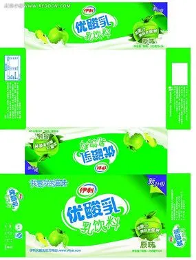 伊利优酸乳箱子包装展开图
