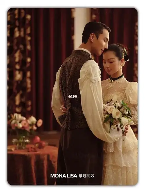 民国千金造型拍了白秀珠同款婚纱照