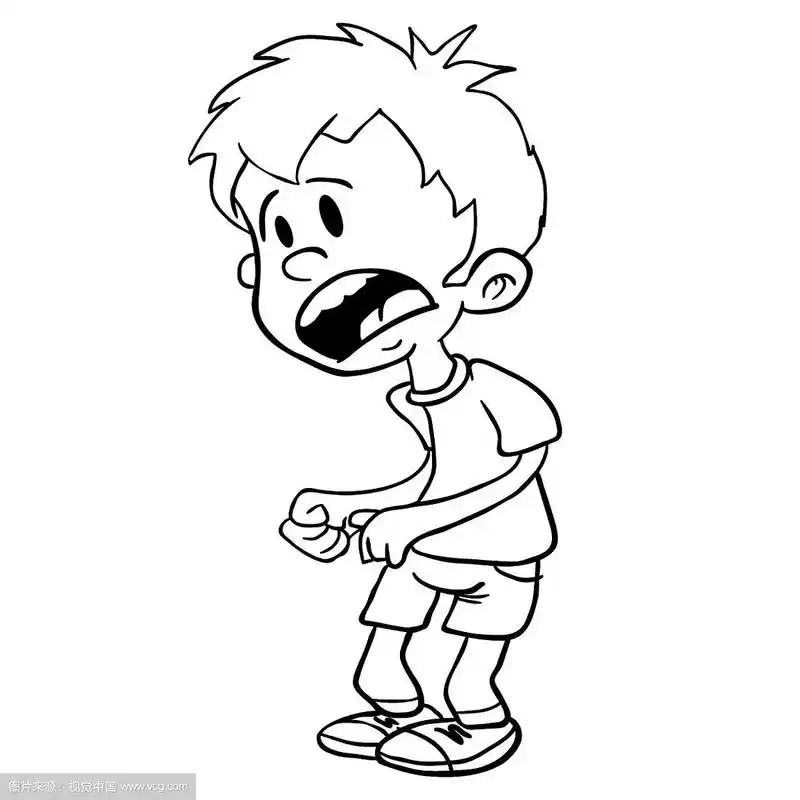 害怕的小男孩黑