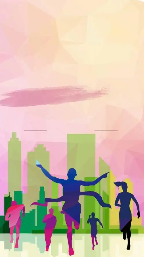 马拉松挑战赛挑战比赛奔跑h5背景素材