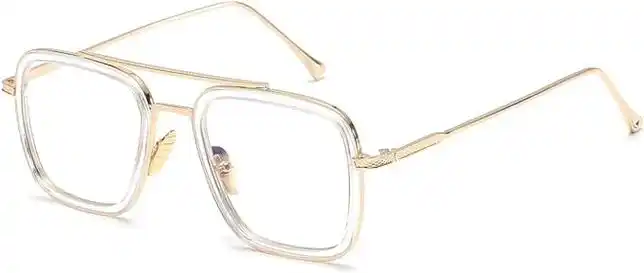 复古太阳镜 tony stark 眼镜复古方形眼镜金属框架男士女士钢铁侠太阳