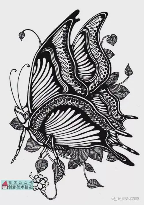 厉害了线描也疯狂动物黑白装饰画合辑