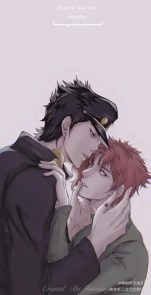 指绘【承花】摸鱼一张屏保图_jojo的奇妙冒险承花空条承太郎花京院