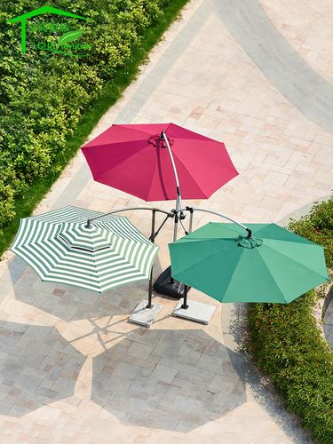 户外花园三遮阳伞庭院伞大太阳伞折叠香蕉伞咖啡厅酒吧休闲伞双顶