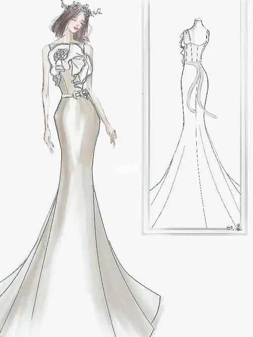 婚纱设计师原创手稿