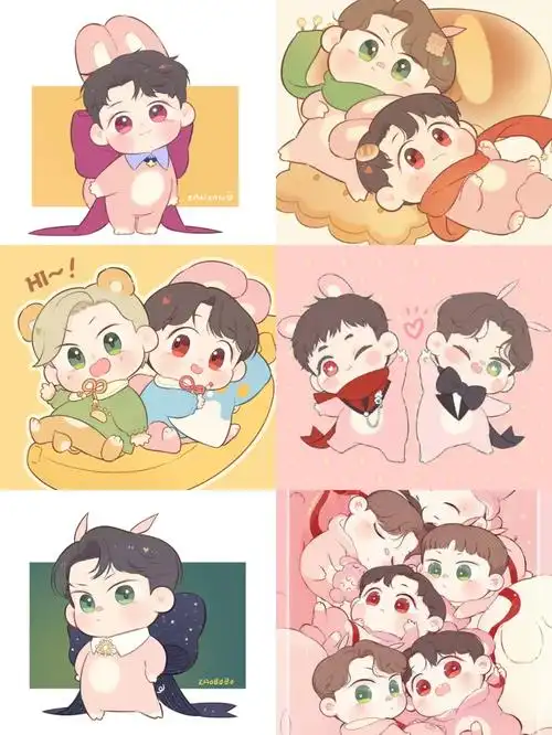 超级可爱的卡通王一博和肖战,有你喜欢的吗