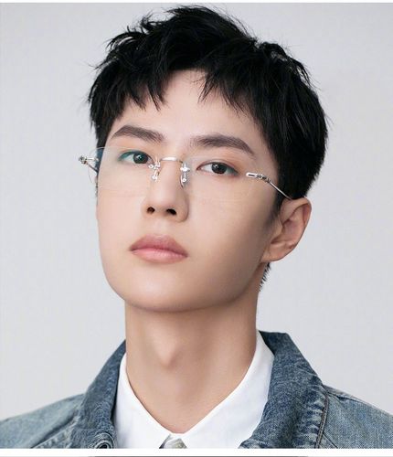 纯钛超轻无框眼镜架王一博同款时尚商务绅士新款近视眼镜深圳工厂