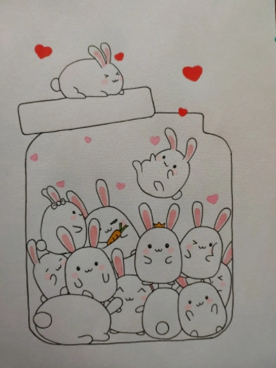 手帐简笔画可爱兔兔详细教程