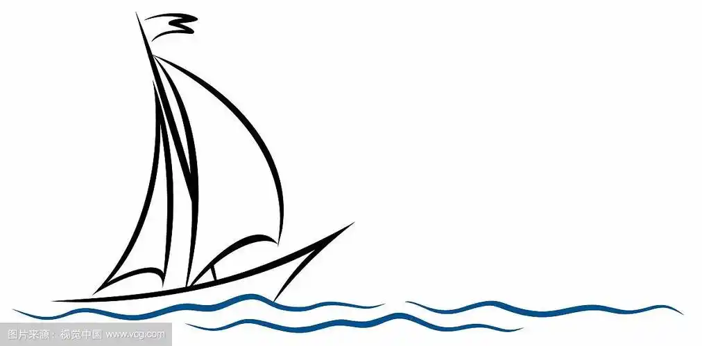 帆船以波浪为标志