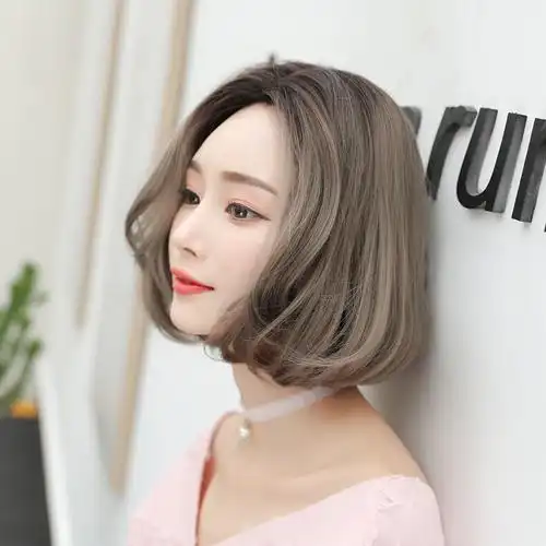 新款假发女bobo短发韩国时尚潮流中分无刘海假发支持巧克力色33cm